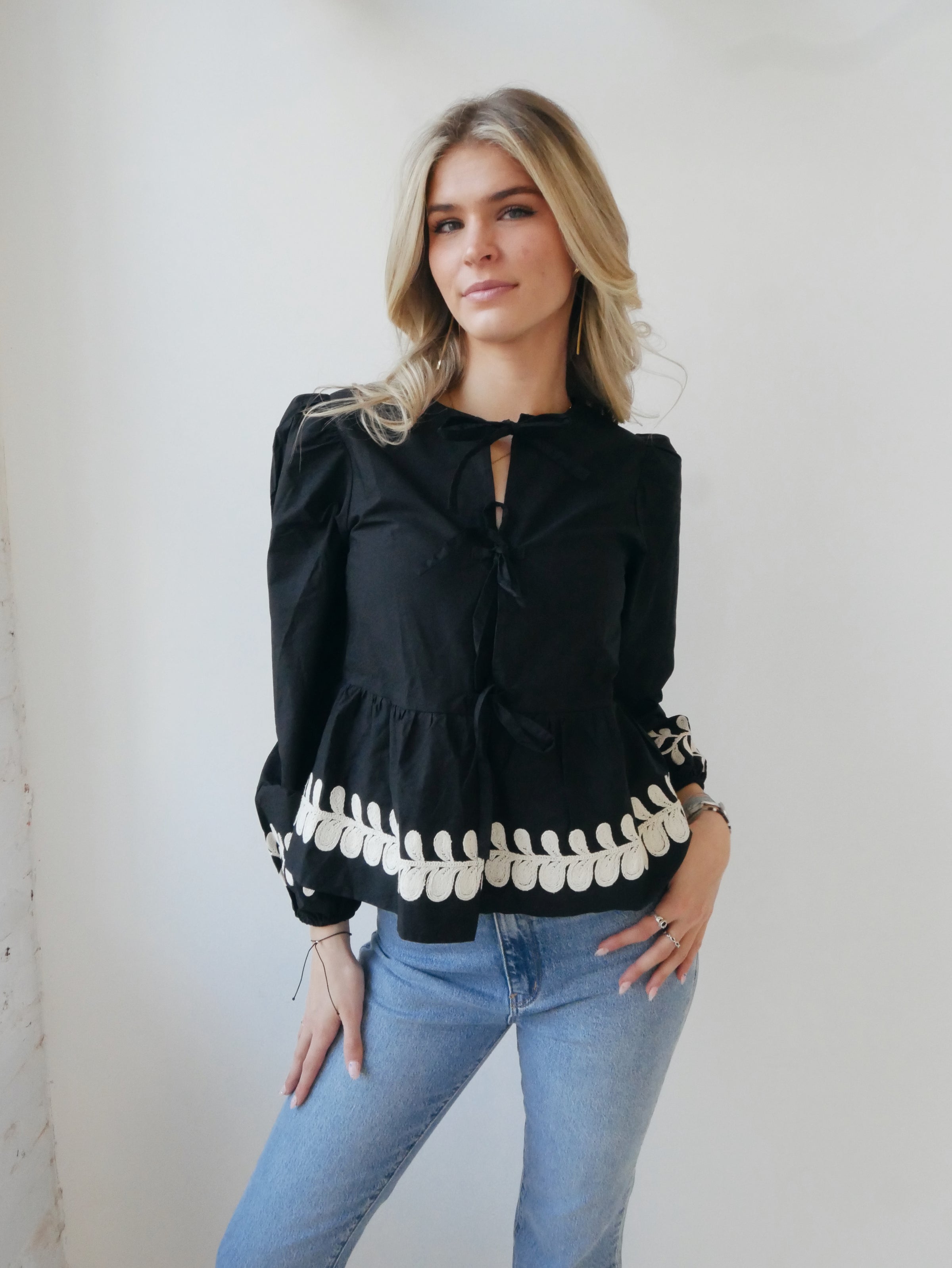 Bow Tie Peplum Blouse | Wild Belle